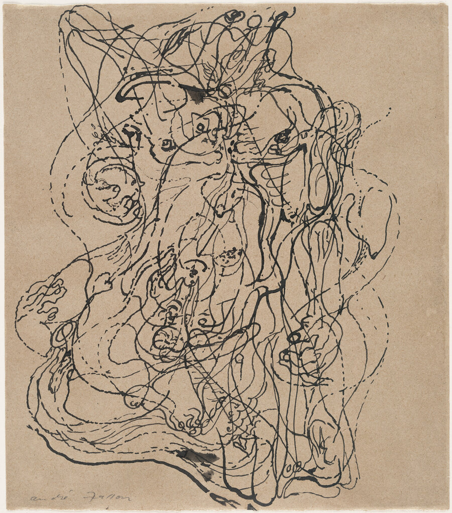 Automatic drawing by André Masson (c. 1925). The hand moves; the mind only looks afterward.
