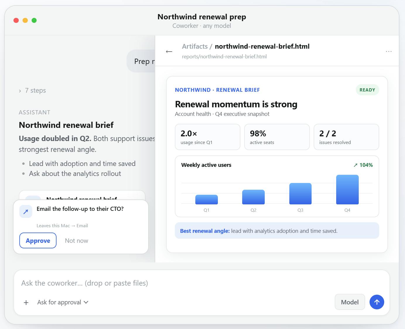 OpenWorker connectors — 25+ integrations spanning email, calendar, CRM, project management, and development tools